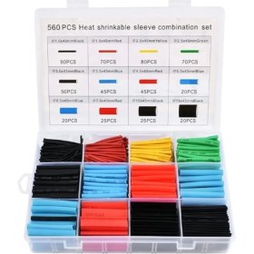 Resim 560 Parça Isıyla Daralan Makaron Kablo Koruyucu Kılıf Makaron Kablo Yalıtım Makaron Seti 