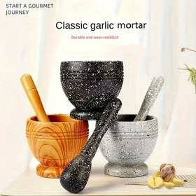 Resim 1Set Mutfak Sarımsak Ezici Mutfak Biber Ezici Çok Amaçlı Öğütücü Ev Sarımsak Ezici Baharat Baharatlık Araç Tahıl Tamamlayıcı Yiyecek Öğütücü Mutfak Aleti 