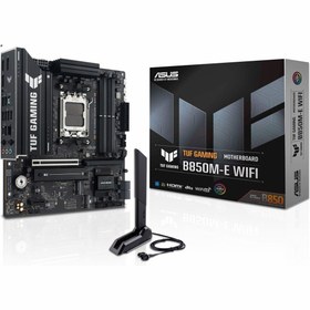 Resim ASUS TUF Gaming B850M-E WiFi DDR5 (8000MHz)OC M.2 HDMI/DP/USB-C PCIe 5.0 AM5 mATX Anakart 