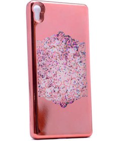 Resim wenixs aksesuar Sony Xperia XA Ultra Kılıf WNX Lazer Çiçekli Sıvılı Silikon - Pembe Açık 