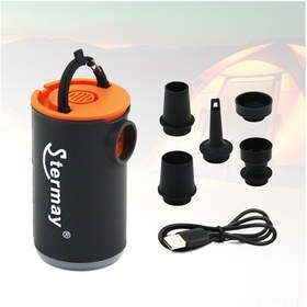 Resim Ranyeek Ht-462b Taşınabilir Şarjlı Hava Pompası - Şişme Yatak, Şişme Havuz Ve Vakumlama İçin 5 Nozullu Led Aydınlatmalı Kompakt Model 112 Karakter 