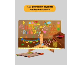 Resim Gültekin Masaüstü ve Duvara Monte Edilebilir LED Işıklı Yazı Panosu 