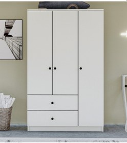 Resim Metalia Gm 854 Home 3 Kapılı 2 Çekmeceli Düğme Kulplu Gardırop 