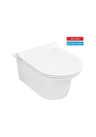 Resim Serel Purity Asma Klozet Pr10 + Blaze Slim Yavaş Kapanan Kapak 2'li Set Beyaz 