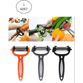 Resim Renkli Saplı 3 Başlı Çelik Soyacak - Soyucu Açık Mavi 