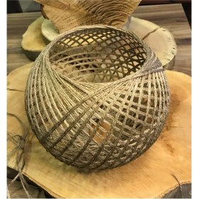 Resim Teknotrust Abajur Şapkası Avize Başlığı Lambader Şapkası Dekoratif Obje Top Avize Başlığı Keten Ip Başlık 