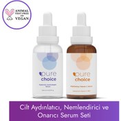 Resim Pure choice cilt aydınlatıcı, nemlendirici ve onarıcı serum seti (c vitamini serum + ha serum 2'li set) 