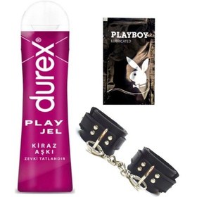 Resim Durex Kiraz Aşkı 50 Ml Jel + Siyah Deri El Kelepçesi + Hediye 