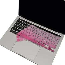 Resim NY Home Pro Bar Klavye Koruyucu Uk Arapça Silikon Ince Yıkanabilir Toz ve Sıvı Koruma 13 M1-M2 Serisi ve 16 Inç Uyumlu Pembe 