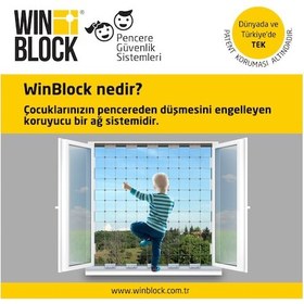 Resim ORTA BOY - WINBLOCK Çocuklar için Pencere Çelik Güvenlik Ağı – Ye 