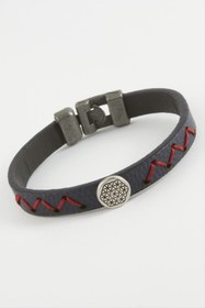 Resim Eco Lounge Zemin Desenli Kaliteli Suni Deri Bileklik 