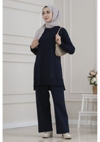 Resim Bisiklet Yaka Yanı Fermarlı Takım-lacivert-5637 Lacivert 