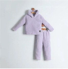 Resim Unisex Çocuk Kapüşonlu Mickey Mouse Peluş Alt Üst 2'li Takım 001 