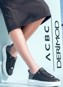 Resim ACBC x Derimod Women's Black Lace-Up Chunky Sole Sneakers 