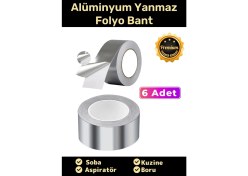Resim Carlburn Özel Suya Sıcaklığa Dayanıklı Tamir Soba Boru Yama Alüminyum Yanmaz Folyo Bant 45MM - 5mt - 6 Adet 