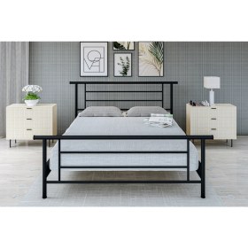 Resim Metalia Gm 412 Zambak Çift Kişilik Metal Karyola Siyah 150X200 