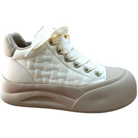 Resim Guja 26k426-1 Kadın Kalın Taban Sneaker Ayakkabı Bej Siyah 