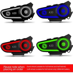 Resim Aksiyon Global A30 Motosiklet Kask Kulaklık Intercom Işıklı 2 Eşleşme Özellikli - Lisinya 