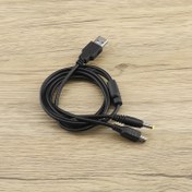 Resim 2'si 1 Arada USB Kablosu, Yuvarlak Şekil, 4 Pinli ATX Bağlantısı, Cat5e Ethernet Kablosu, 1.2m, Sony PSP 1000 2000 3000 Konsolu ile Uyumlu, Taşınabilir, Veri Aktarım ve Güç USB Hattı Lideri, Bataryasız 