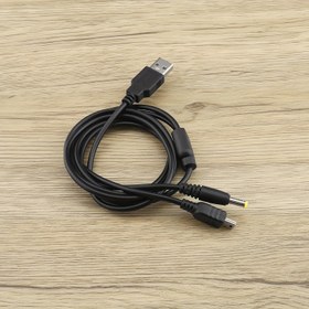 Resim 2'si 1 Arada USB Kablosu, Yuvarlak Şekil, 4 Pinli ATX Bağlantısı, Cat5e Ethernet Kablosu, 1.2m, Sony PSP 1000 2000 3000 Konsolu ile Uyumlu, Taşınabilir, Veri Aktarım ve Güç USB Hattı Lideri, Bataryasız 
