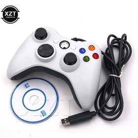 Resim Whıte-1pcs Usb Kablolu Joypad Gamepad Pc Oyun Denetleyicisi İçin Microsoft Oyun Sistemi Win7 10 Siyah Beyaz Yeni 