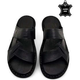 Resim Magic Shoes Tamamen Deri ve Topuk Yastıklı Sistemli Ortopedik Erkek Terlik 