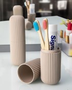 Resim Mowo Home Seyehat Tipi Aksesuar Taşıma Ve Saklama Kabı Bej, Diş Fırçası, Gözlük Kutusu 