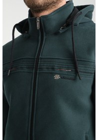 Resim Shooter Sportswear Shooter Kışlık Erkek Eşofman Takımı İçi Şardonlu Kapüşonlu Regular Kalıp Koyu Yeşil 