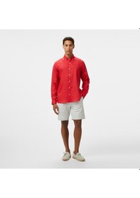 Resim Nautica Erkek Kırmızı Classic Fit Keten Gömlek Düz W55101t Kırmızı 