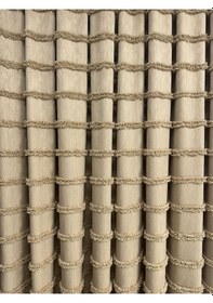 Resim Yatay Saçak Fonluk Pamuklu Keten Vizon Fon Perde 1/2,5 Orta Sık Pile Vizon 