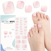 Resim EBANKU 24 Jel Tırnak Stickerları - Salon Kurutmalı / LED Jel Ayak Tırnağı Şeritleri, Gradyan Pembe Mat Bitiş, Orta Oval Form, 3 Hafta Dayanıklı, Kolay Uygulama & Çıkarma, Zararsız Manikür Pedikür Aksesuarı, Dayanıklı Evde Kullanım İçin 