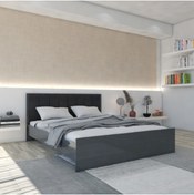 Resim Boareal Kalm Çift Kişilik Karyola Metalik Füme kalm103 