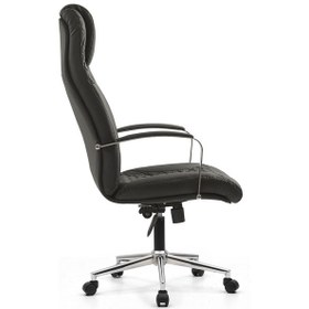 Resim Puma Krom Bilgisayar - Ofis - Müdür - Büro - Makam Çalışma Koltuğu Siyah Renk Krom Ayaklı Siyah Krom 