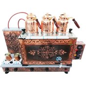 Resim Bakır Çay Ocağı 3 Gözlü Bakır Çay Kazanı Sadece Elektrikli 