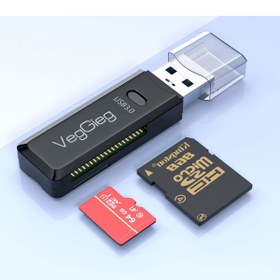 Resim Veggieg Usb 3.0 Sd Ve Micro Sd Hafıza Kart Okuyucu Siyah 