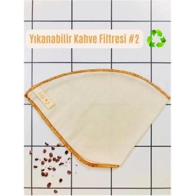 Resim (2 Adet) Yıkanabilir, Kumaş, Organik Kahve Filtresi (No:2) AĞARTILMAMIŞ%100 Ham 