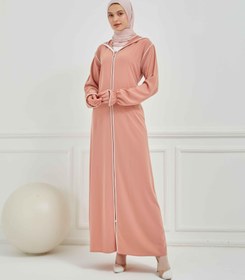 Resim Kapşonlu ve Biyeli Ferace Pembe | 20953 - 46 / Pembe 