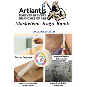 Resim Maskeleme Bandı Kağıt Bant 38 Mm 25 Metre 1 Adet Boya Bantı Maskeleme Kağıt Bant Duvar Yağlı Boya Badana 