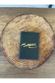 Resim EFE DERİ Atatürk İmzalı Ata Önder Efe Deri Dikişli Oto Ruhsat Kılıfı Kabı Araç Ruhsat Koruyucu Ruhsatlık 