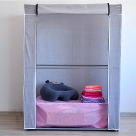 Resim Prado Çelik Profilli Yorgan Hurcu, Yüklük Yıkanabilir Kumaş Dolap Gri 