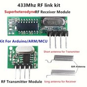 Resim 1 Set 433 Mhz Superheterodyne RF Alıcı ve Verici Modülü, Arduino Uno için 433Mhz Uzaktan Kumandalar, Kablosuz Modül Diy Kitleri 