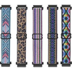 Resim Sunshine022 Fitbit Versa 2 Uyumlu 5li Paket Esnek Nylon Akıllı Saat Kayışı 20mm 22mm 