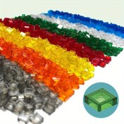 Resim 200 adet 1x1 Şeffaf Renkli Tuğlalar, Düz Karo Pürüzsüz Yapı Taşları, DIY Eğitici Yaratıcı Parçalar, 3070 ile Uyumlu, ABS Malzeme, Çocuk Oyuncak Seti 