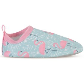 Resim Civil Girls Flamingo Baskılı Tabansız 21-25 Numara Deniz Ayakkabısı - Yeşil - Mint / 24 Numara 