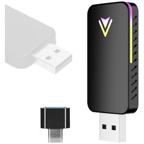 Resim Honmex Kablosuz Carplay Ve Android Auto Dönüştürücü - Usb-a/usb-c Plug & Play, Işıklı Tasarım, Siyah - İos 13+ Ve Android 11+ Uyumlu 