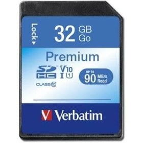 Resim Verbatim 32GB 80MB/S PREMIUM U1 SDHC Hafıza Kartı 
