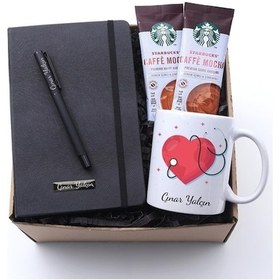 Resim Sağlık Çalışanlarına Özel Baskılı Kupa & Kişiye Özel Siyah Defter (532603717) 