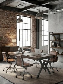 Resim raweyn Dogal Ahşap Cissus Toplantı Masası 110x240x76 Cm-Ceviz Renk 