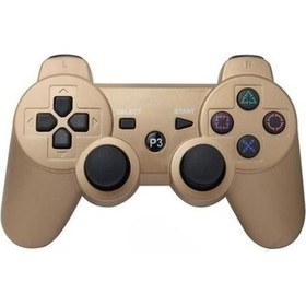Resim Cosmostech P3 Doubleshock Ps3 Playstation 3 İçin Uyumlu Kablosuz Titreşimli Oyun Kolu Gamepad Joystick Controller Gold 