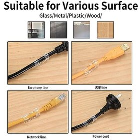 Resim busstier 20 Adet Şeffaf Yapışkanlı Kablo Sabitleyici ve Düzenleyici Klips - Duvar, Cam ve Fayansa Uygun 